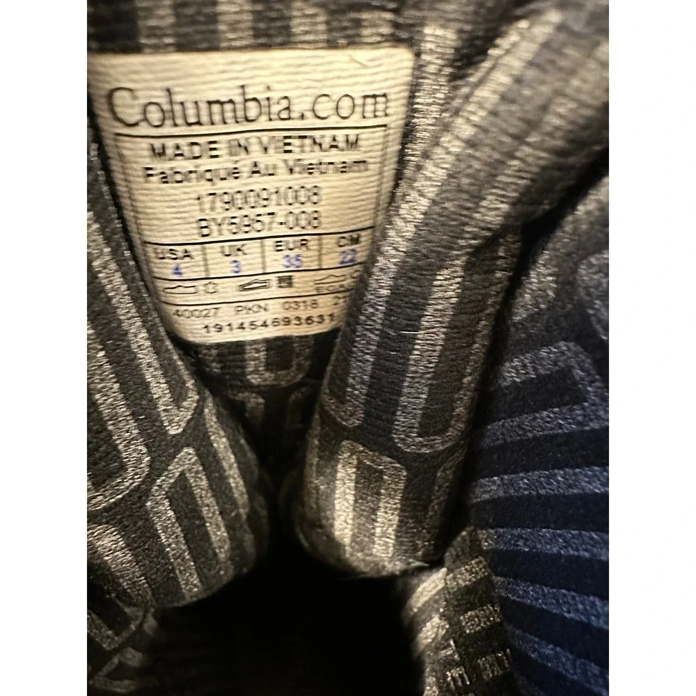 Columbia Snow Boots Kids Waterproof 200grams Insulated Winter Gray Size 4